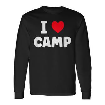 I Love Camp Summer Camp Glamping Long Sleeve T-Shirt | Mazezy
