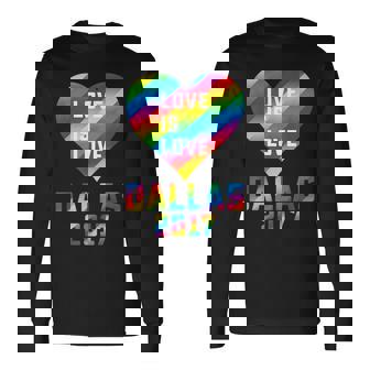 Love Is Love Gay Pride Heart Dallas 2017 Lgbtq Gay Long Sleeve T-Shirt | Mazezy