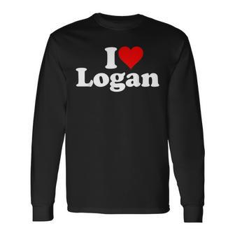 I Love Heart Logan Long Sleeve T-Shirt | Mazezy DE