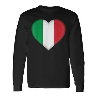 I Love Italy Italian Flag Heart Outfit Long Sleeve T-Shirt T-Shirt | Mazezy