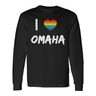 I Love Omaha Gay Pride Lbgt Long Sleeve T-Shirt | Mazezy