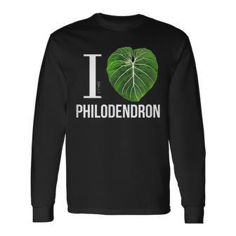 I Love Philodendron Philodendron Gloriosum Leaf Long Sleeve T-Shirt | Mazezy