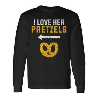 I Love Her Pretzels Matching Couple Oktoberfest Long Sleeve T-Shirt - Seseable