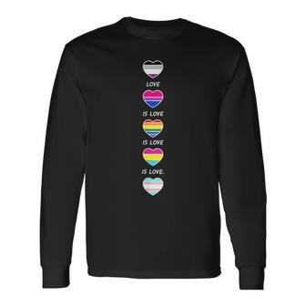 Love Is Love Pride Lgbtq Lgbt Gay Asexual Bi Pansexual Trans Long Sleeve T-Shirt | Mazezy