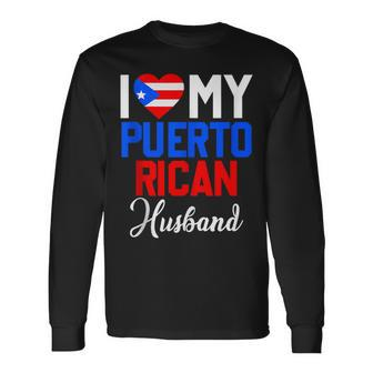 I Love My Puerto Rican Husband Canada Flag Married Couple Long Sleeve T-Shirt T-Shirt | Mazezy