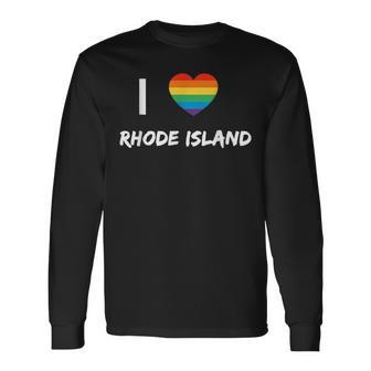 I Love Rhode Island Gay Pride Lbgt Long Sleeve T-Shirt T-Shirt | Mazezy