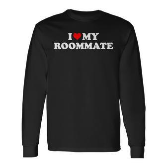 I Love My Roommate- I Heart My Roommate Red Heart Long Sleeve T-Shirt - Seseable