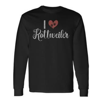 I Love Rottweiler Long Sleeve T-Shirt | Mazezy