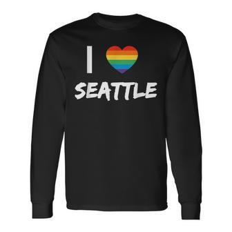 I Love Seattle Gay Pride Lbgt Long Sleeve T-Shirt | Mazezy