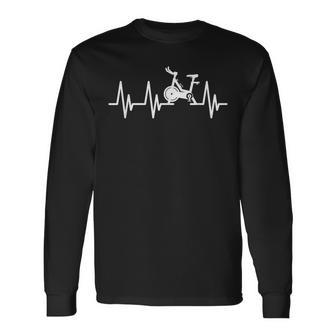 Love Spin Heartbeat Gym Workout Fitness Spinning Class Long Sleeve T-Shirt | Mazezy