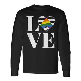 Love Straight Alliance Straight Ally Pride Flag Long Sleeve T-Shirt T-Shirt | Mazezy