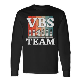 I Love Vbs 2023 Chess Game Vacation Bible School Knight Long Sleeve T-Shirt - Seseable