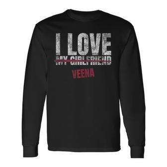 I Love Veena Musical Instrument Music Musical Long Sleeve T-Shirt | Mazezy