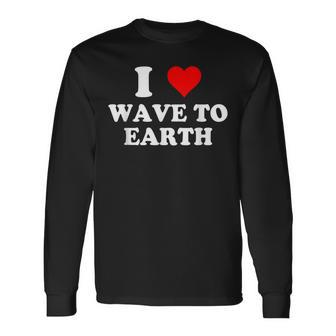 I Love Wave To Earth I Heart Wave To Earth Red Heart Long Sleeve - Seseable