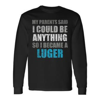 Luge Team Bobsled Racing Coach Snow Street Sled Crew Long Sleeve T-Shirt | Mazezy