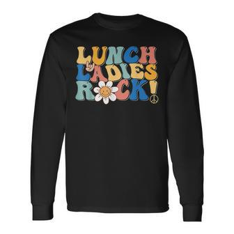 Lunch Ladies Rock Retro Lunch Ladies Squad Cafeteria Crew Long Sleeve - Seseable