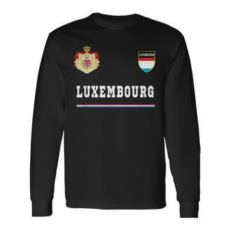 Luxembourg SportSoccer Jersey Flag Football Long Sleeve T-Shirt T-Shirt | Mazezy