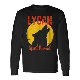 Lycan Spirit Animal Werewolf Wolf Lovers Horror Wolf Long Sleeve T-Shirt | Mazezy