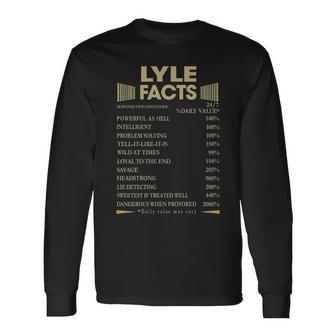 Lyle Name Lyle Facts Long Sleeve T-Shirt - Seseable