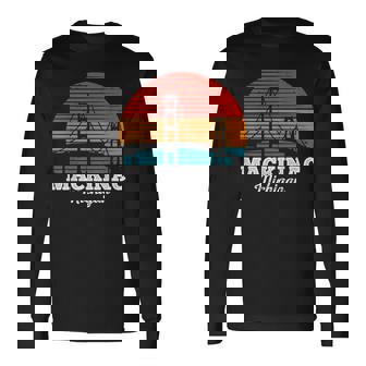 Mackinac Bridge Souvenir Mackinaw Island Retro Michigan Long Sleeve T-Shirt | Seseable CA