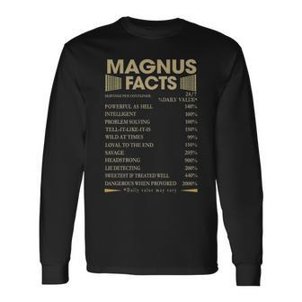 Magnus Name Magnus Facts Long Sleeve T-Shirt - Seseable