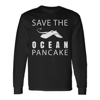 Manta Ray Save The Ocean Pancake Devilfish Long Sleeve T-Shirt | Mazezy