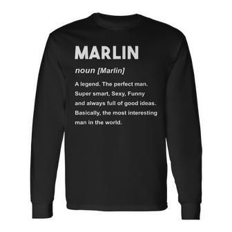 Marlin Name Marlin Long Sleeve T-Shirt | Mazezy