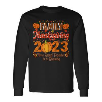Matching Family Thanksgiving 2023 Happy Thanksgiving Pumpkin Long Sleeve T-Shirt | Mazezy