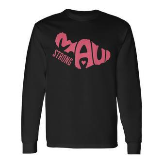 Maui Hawaii Beach Strong Retro Hearts Supports Long Sleeve - Monsterry