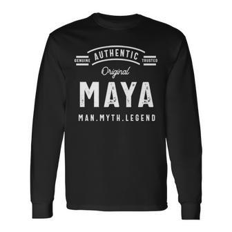Maya Name Authentic Maya Long Sleeve T-Shirt - Seseable