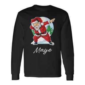 Maye Name Santa Maye Long Sleeve T-Shirt - Seseable