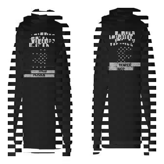 Memphis Tennessee Pride Distressed Usa Flag Long Sleeve T-Shirt T-Shirt | Mazezy