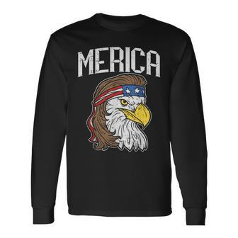 Merica Eagle Mullet 4Th Of July Redneck Patriot Long Sleeve T-Shirt T-Shirt | Mazezy