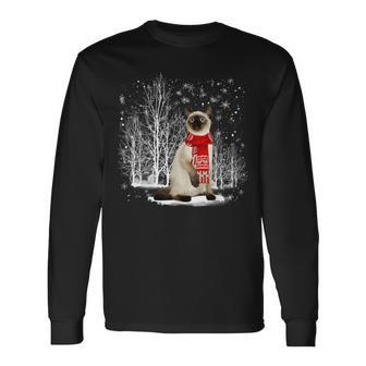 Merry Christmas Santa Ragdoll Siamese Cat Christmas Long Sleeve T-Shirt | Mazezy