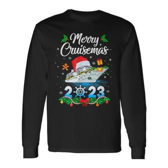 Merry Cruisemas 2023 Christmas Santa Reindeer Cruise Ship Long Sleeve T-Shirt | Mazezy