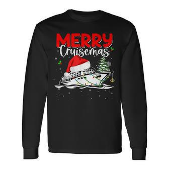 Merry Cruisemas Cruise Ship Family Christmas Pjs Matching Long Sleeve T-Shirt | Mazezy