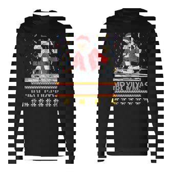Merry Mixmas Christmas Dj Hip Hop Music Party Ugly Fun Long Sleeve T-Shirt - Seseable