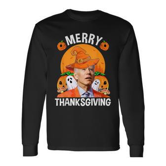 Merry Thanksgiving Joe Biden Confused Holidays Long Sleeve T-Shirt - Thegiftio UK