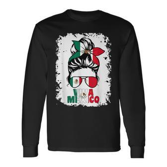 Mexican Viva Mexico Independence Day Mexican Flag Pride Long Sleeve T-Shirt | Mazezy