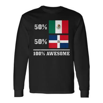 Mexico Dominican Republic Mexican Flag Pride Long Sleeve T-Shirt - Monsterry UK