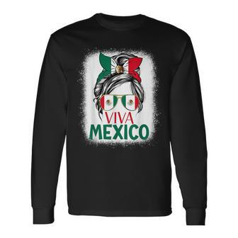 Mexico Independence Day Viva Mexican Flag Pride Hispanic Long Sleeve T-Shirt - Seseable