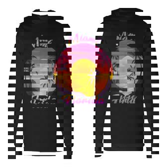Miami Florida Fl Tropical Summer Vacation Souvenir Florida & Merchandise Long Sleeve T-Shirt T-Shirt | Mazezy