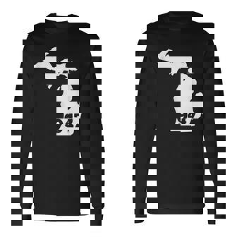 Michigan 947 Area Code Long Sleeve T-Shirt | Mazezy