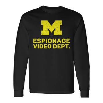 Michigan Espionage Dept Michigan Video Espionage Department Long Sleeve T-Shirt - Thegiftio UK
