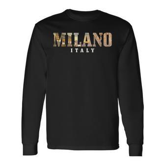 Milano Italia Skyline Italy Italian Souvenir Vintage Long Sleeve - Seseable