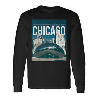 Millennium Park Bean May The Clout Be With Chicago Poster Long Sleeve T-Shirt | Mazezy DE