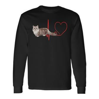 Minuet Napoleon Cat Heartbeat Ekg For Cats Lover Long Sleeve T-Shirt | Mazezy