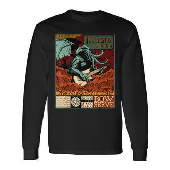 Miskatonic Cthulhu The Great Rock Cosmic Horror Parody Parody Long Sleeve T-Shirt | Mazezy