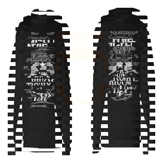 Mitchell Name Mitchell Blood Runs Throuh My Veins V2 Long Sleeve T-Shirt | Seseable UK