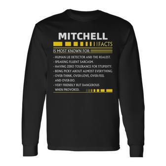 Mitchell Name Mitchell Facts V2 Long Sleeve T-Shirt | Seseable UK